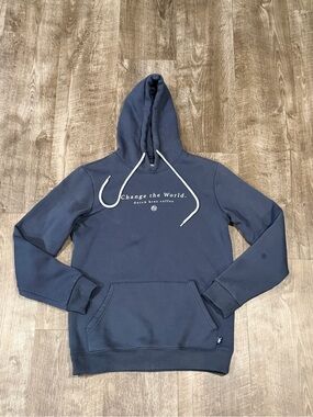 Dutch Bros coffee change the world charcoal gray pullover hoodie size medium.